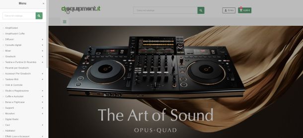 home page sito DJ Equipment