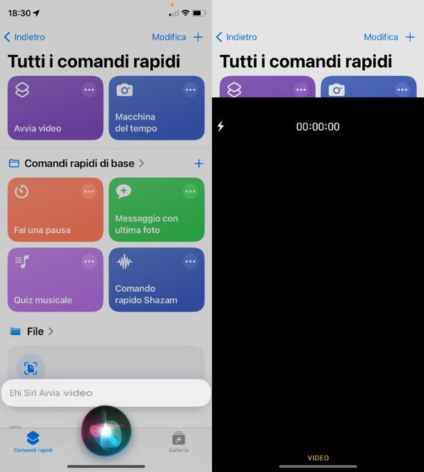 Comandi vocali Siri