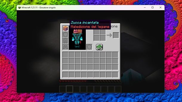 Come indossare la Zucca incantata con Maledizione del legame su Minecraft