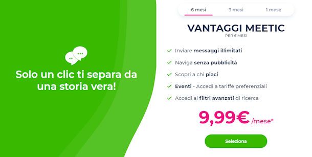 Informazioni su abbonamento Meetic