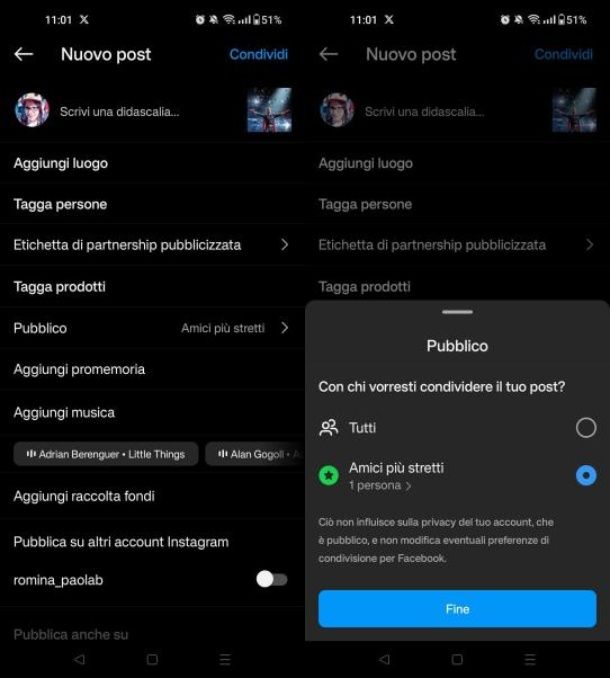 Registrare video con Instagram nei post