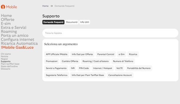 Supporto 1Mobile