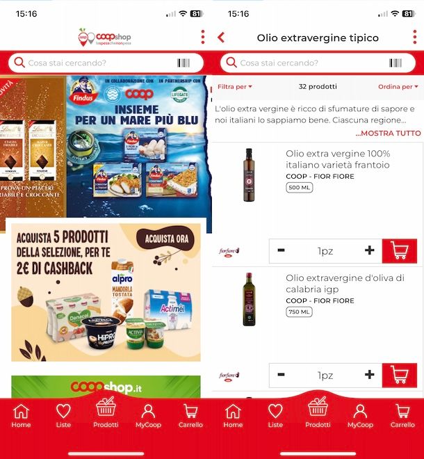 App Coop per spesa online