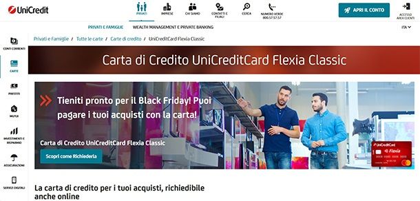 Come attivare carta di credito Flexia UniCredit