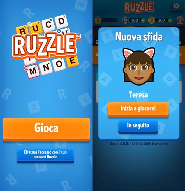 Primo avvio Ruzzle