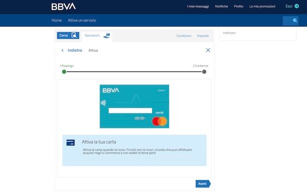 Attivare carta BBVA da computer