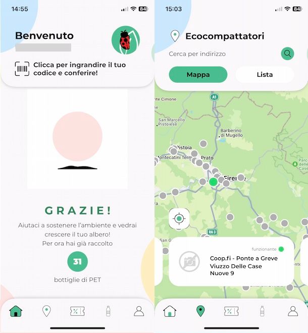 App Coop bottiglie plastica