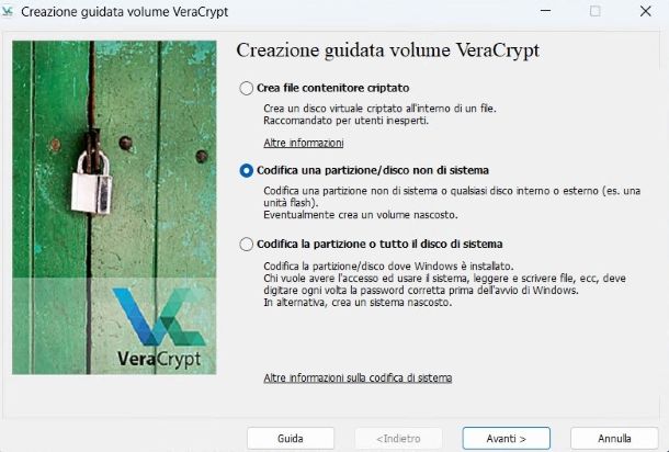 Creazione guidata volume VeraCrypt