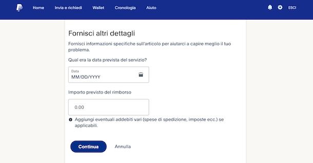 Rimborso PayPal