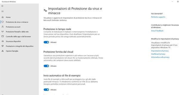 windows defender protezioni