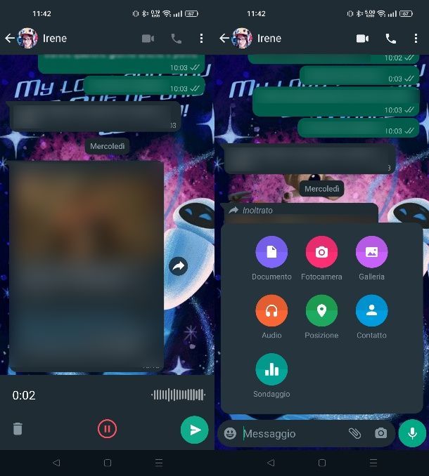 Mettere audio nella chat di WhatsApp