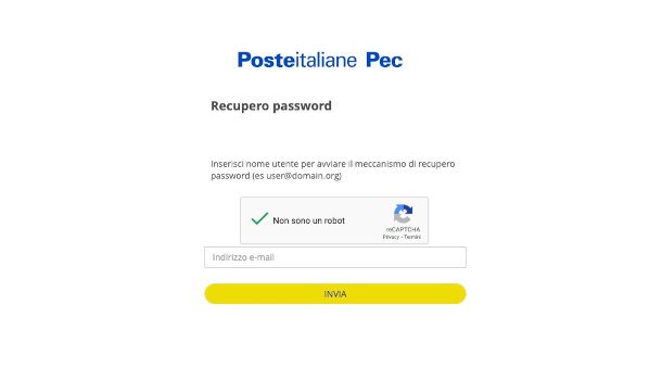 reset password webmail postecert