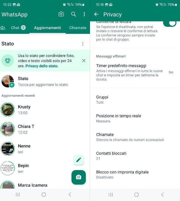 whatsapp bloccare