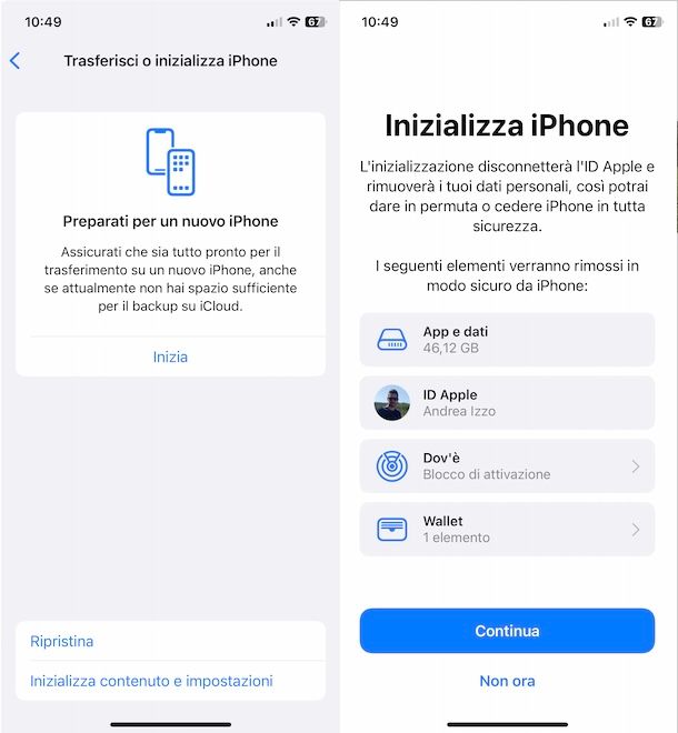 Inizializzare iPhone