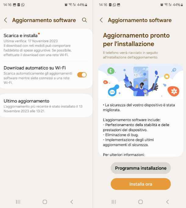 aggiornamenti android