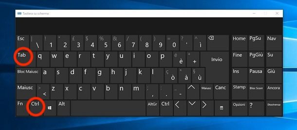 Cambiare scheda con i tasti Windows