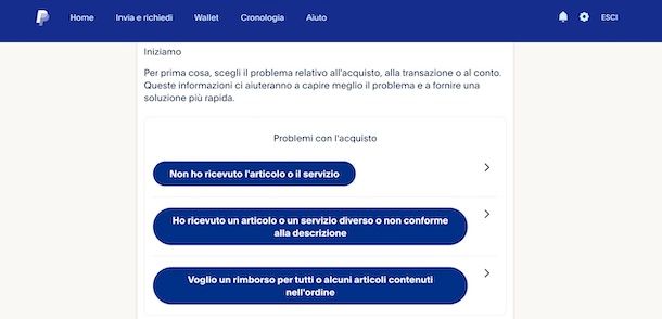 Rimborso PayPal