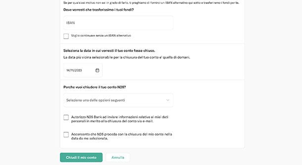 Come chiudere conto N26 se non hai un IBAN italiano