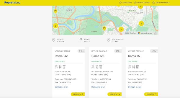 Prenotazione ufficio postale da Web