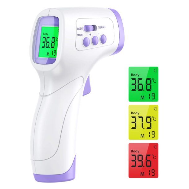 IDOIT Termometro Professionale Termometro febbre infrarossi a distanza  Termometro digitale frontale Memoria 99 letture per Adulti Neonati Bambini