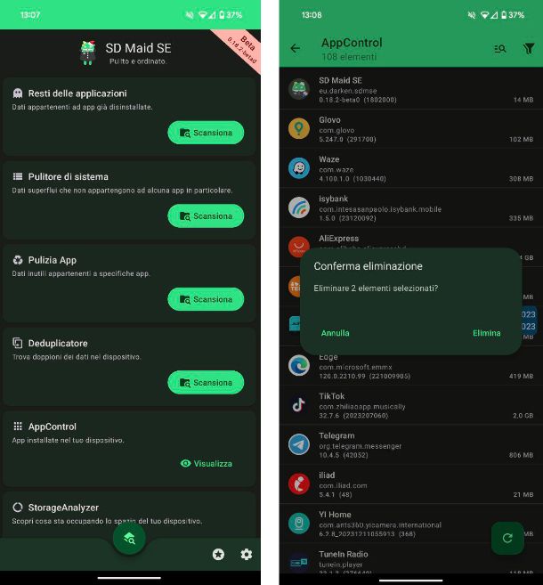 Come disinstallare più app contemporaneamente