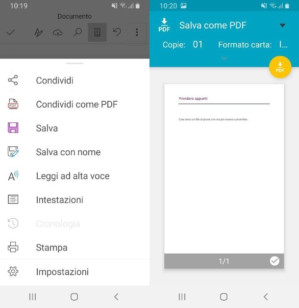 Stampante pdf android