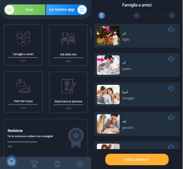 schermate app Impara l'Arabo Principianti