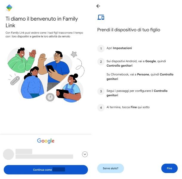 Google Family Link Configurazione