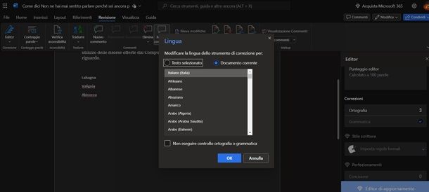 word online controllo ortografico