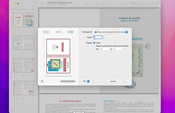 stampa pdf mac