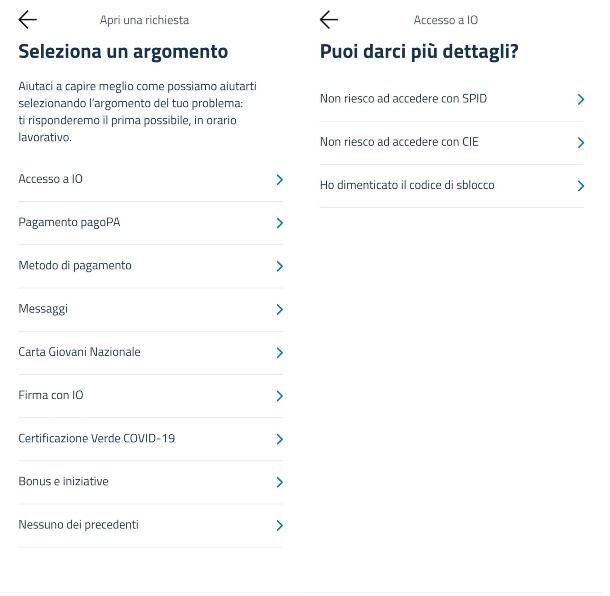 In caso di problemi App IO