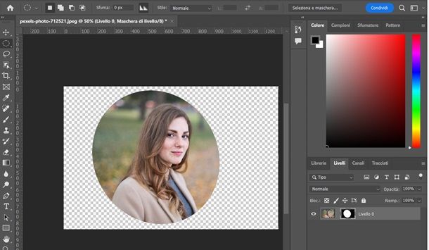 photoshop ritaglio rotondo