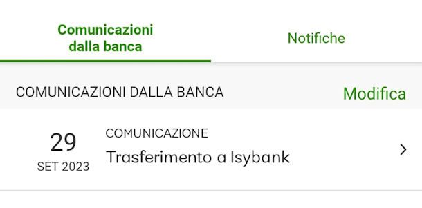 Sapere se sono passato a Isybank da