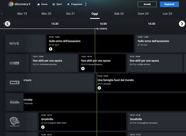 Guida TV Discovery+