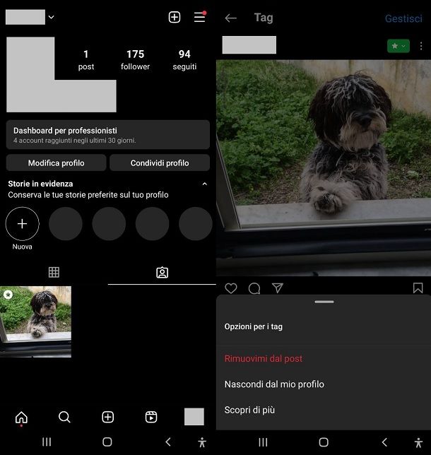 Come togliere i post in cui sei taggato su Instagram