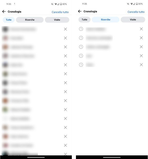 Come cancellare cronologia Facebook su Android