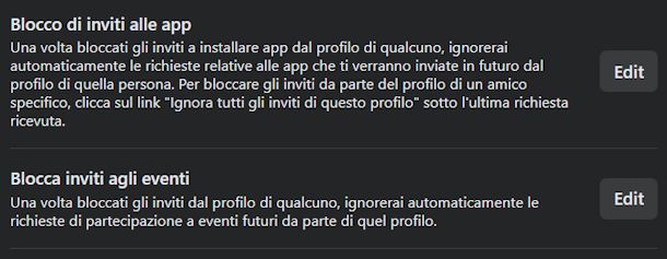 Bloccare gli inviti su Facebook da PC