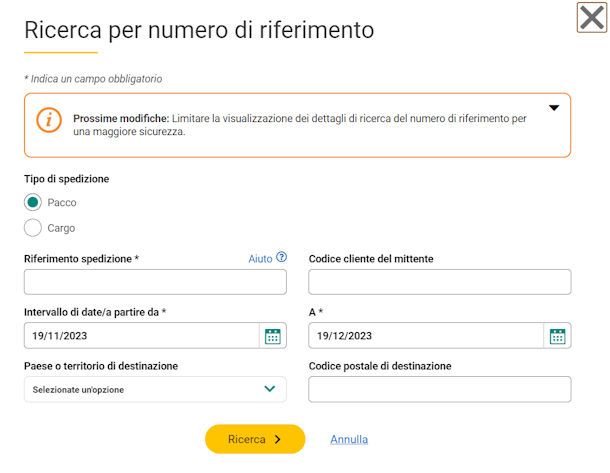 Rintracciare una spedizione UPS con riferimento