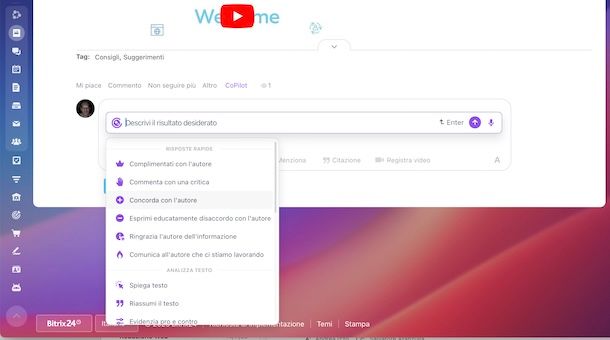 CoPilot nel Feed di Bitrix24