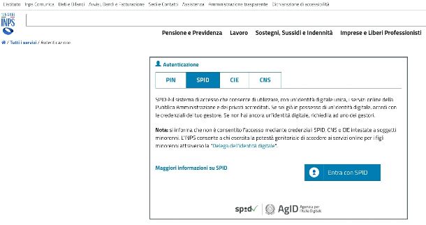 Come accedere con SPID sul sito INPS