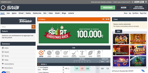 SNAI sport scommesse