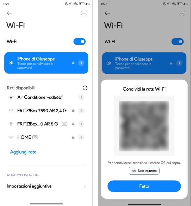 Come recuperare password WiFi salvate su Xiaomi