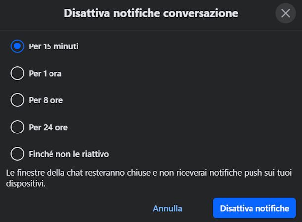 Silenziare o bloccare una persona su Messenger da PC