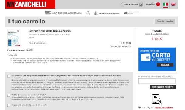 acquisto versione digitale libro scontato con codice di attivazione