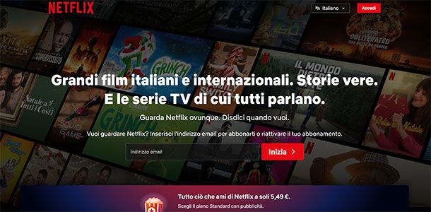 Come fare Netflix con pubblicità