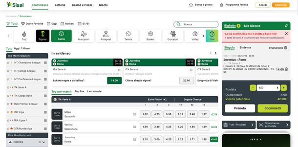 Sisal scommesse sportive home