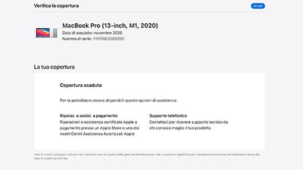 Come vedere se un prodotto Apple &egrave; in garanzia