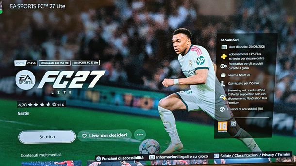 Come scaricare demo FIFA EA Sports FC su PS5