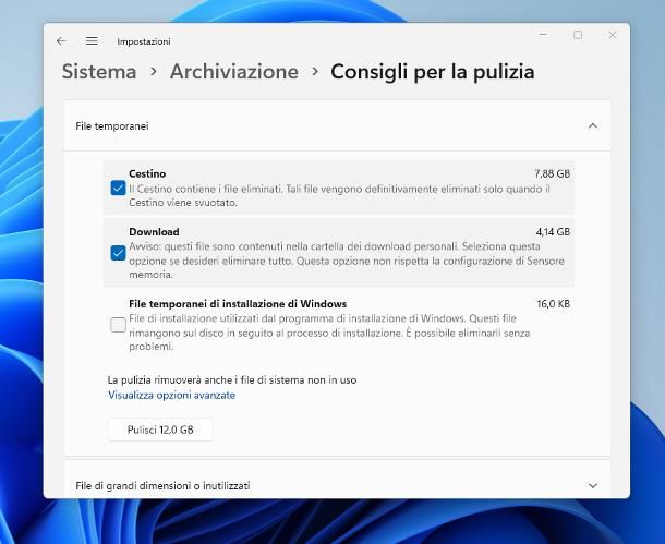 Come liberare spazio su PC Windows 11