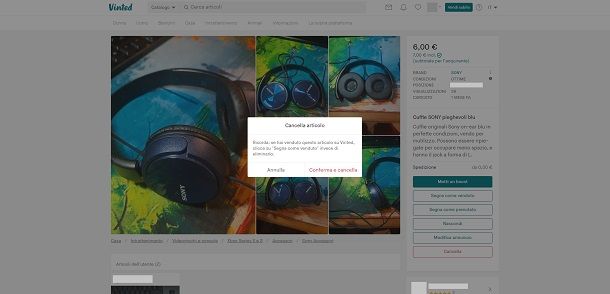 Come togliere un articolo da Vinted